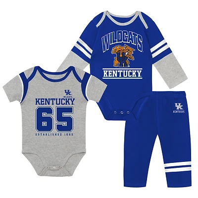 Ensemble trois pièces pour bébé Outerstuff Kentucky Wildcats Double Up : body et pantalon.