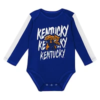 Ensemble 3 pièces pour bébé Outerstuff Royal/White Kentucky Wildcats Double Down Body et pantalon