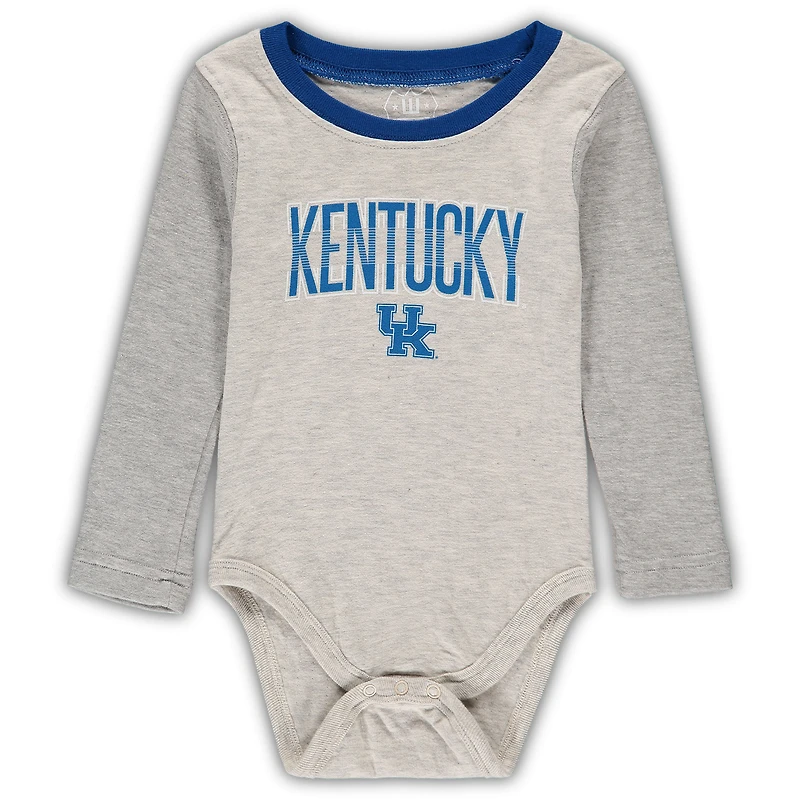 Wes & Willy Heathered Grey/Royal Kentucky Wildcats Jie Body à manches longues et pantalon