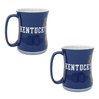 Lot de deux tasses à café sculptées de 16 oz des Wildcats du Kentucky