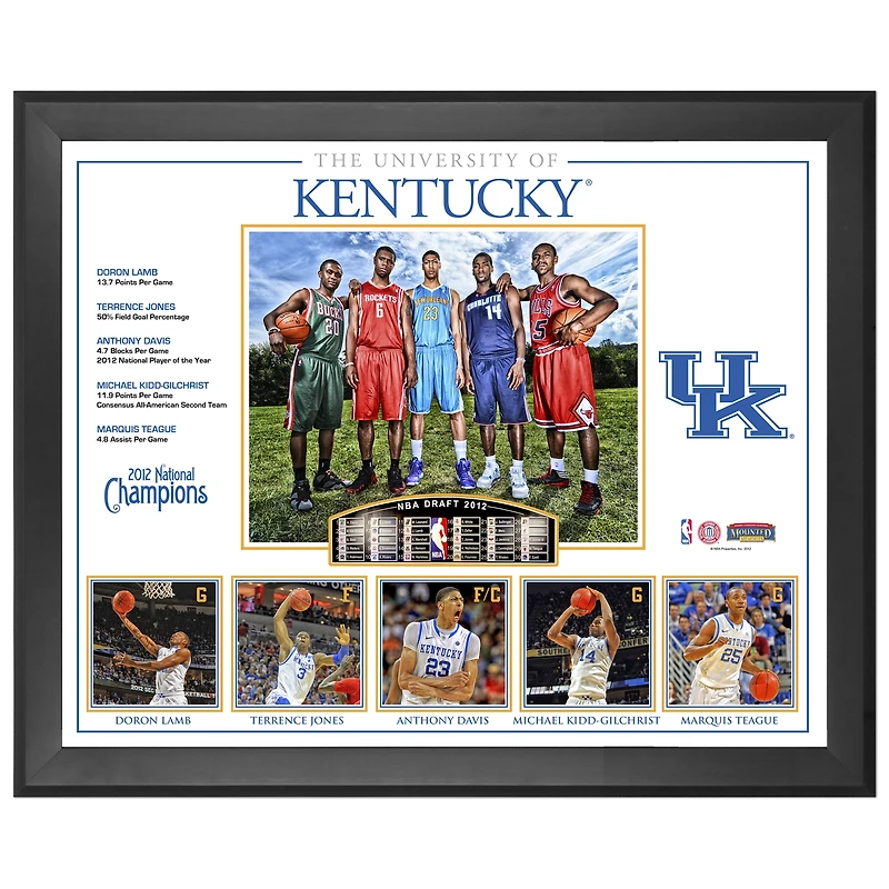 Kentucky Wildcats Framed 18" x 22" Big 5 2012 NBA Draft Class Collage