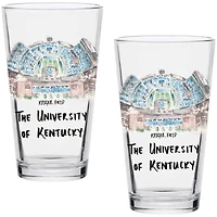 Kentucky Wildcats Laura Wilcox Watercolors 16oz Pint Glass 2-Pack