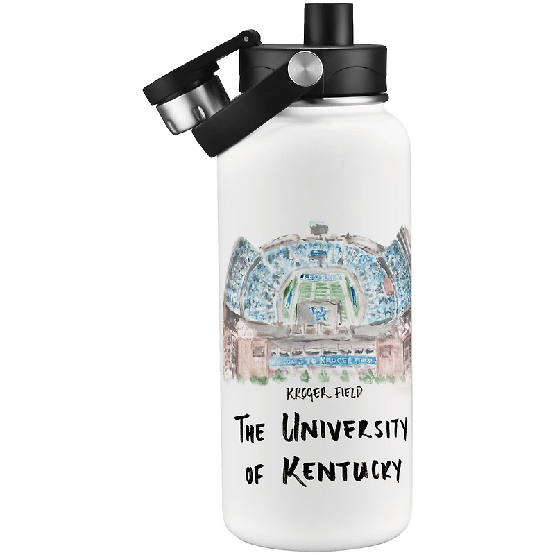 Bouteille d'eau aquarelle Laura Wilcox des Wildcats du Kentucky (960 ml)