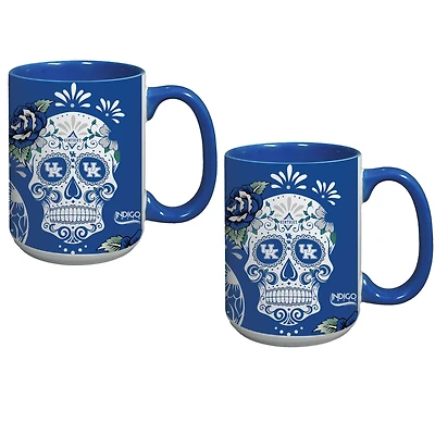 Lot de deux tasses à café « Dia de los Muertos » des Wildcats du Kentucky