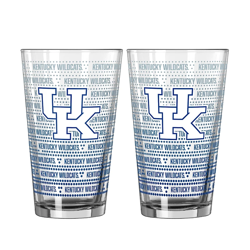 Logo Brands Kentucky Wildcats Two-Pack Chant Fade 16oz. Pint Glass Set