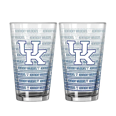 Logo Brands Kentucky Wildcats Two-Pack Chant Fade 16oz. Pint Glass Set