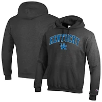 Men's Champion  Heather Charcoal Kentucky Wildcats Arch Over Logo Pullover Hoodie