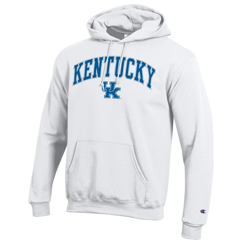 Men's Champion  White Kentucky Wildcats Arch Over Logo Pullover Hoodie
