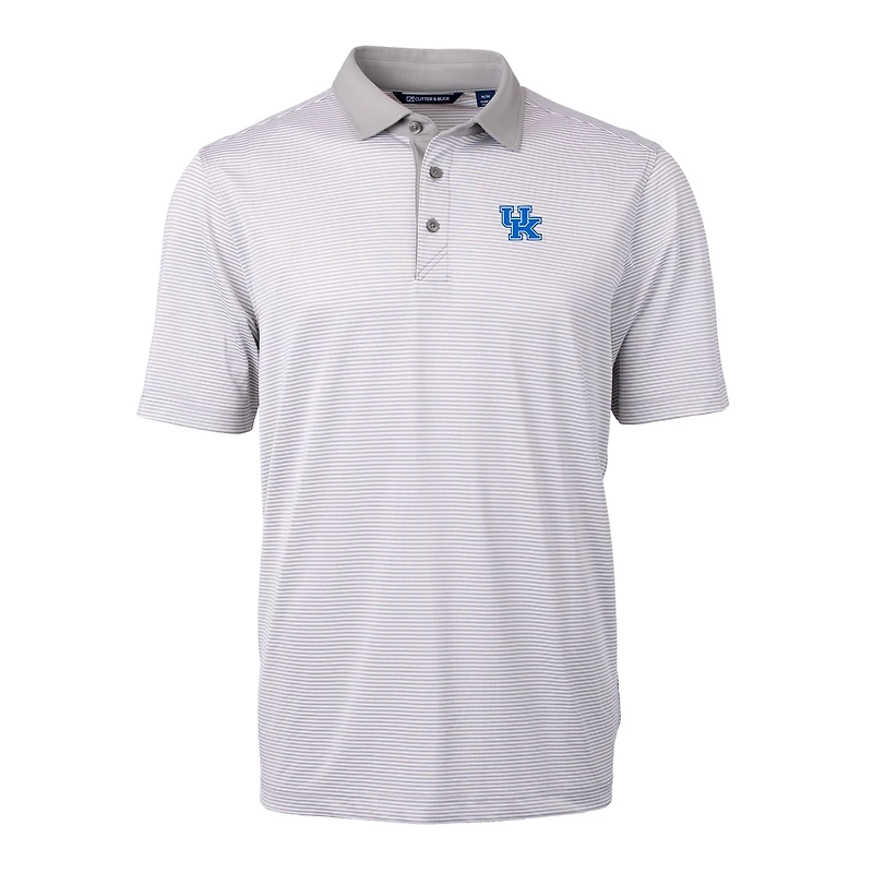 Polo recyclé DryTec Virtue Eco Piqué gris/blanc pour homme de Cutter & Buck, modèle Kentucky Wildcats.