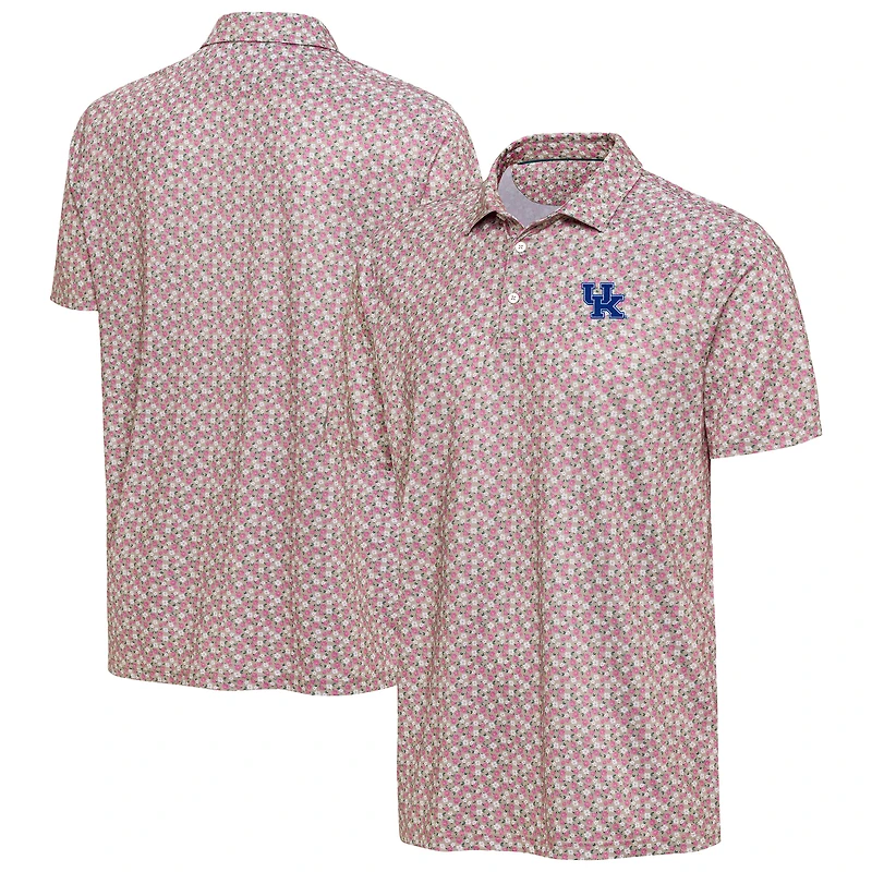 Men's Antigua  Pink Kentucky Wildcats Desert Dry Dogwood Polo