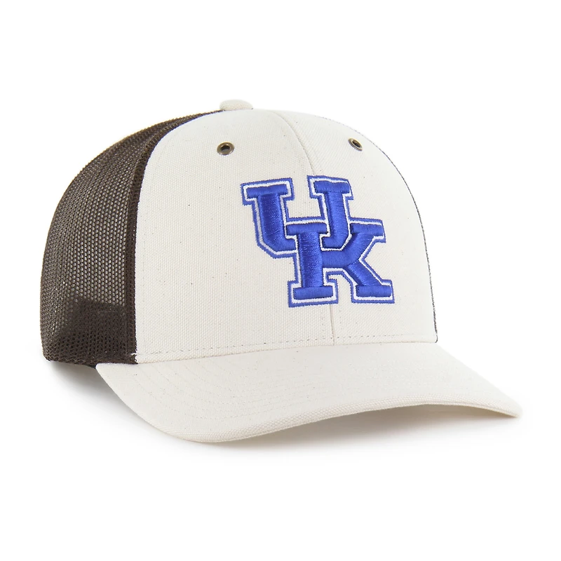 Men's Carhartt x '47 Natural/Brown Kentucky Wildcats Undyed Trucker Adjustable Hat