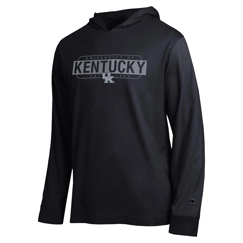 Men's Champion  Black Kentucky Wildcats Gradient All-Star Long Sleeve Hooded T-Shirt