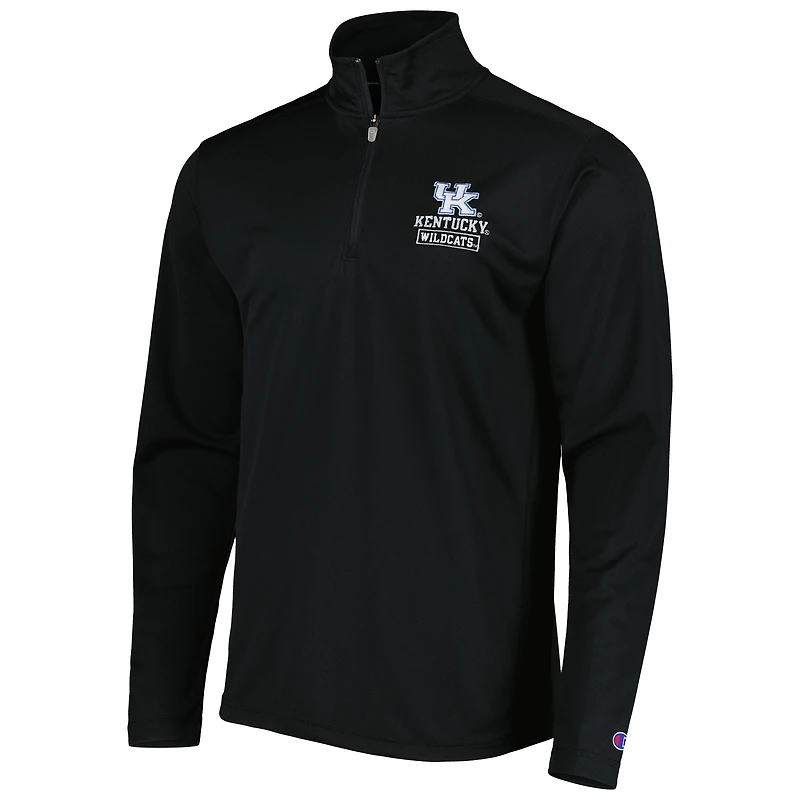Veste texturée à quart de zip Champion Kentucky Wildcats pour homme, noire