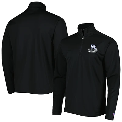 Veste texturée à quart de zip Champion Kentucky Wildcats pour homme, noire