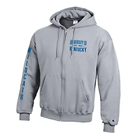 Men's Champion  Gray Kentucky Wildcats Varsity Powerblend Full-Zip Fleece Hoodie
