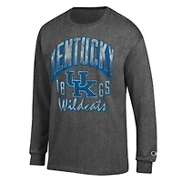 T-shirt à manches longues Champion pour homme, couleur gris anthracite chiné, Kentucky Wildcats Bold
