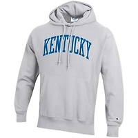 Men's Champion Heather Gray Kentucky Wildcats Team Arch Reverse Weave Relaxed Fit Pullover Hoodie