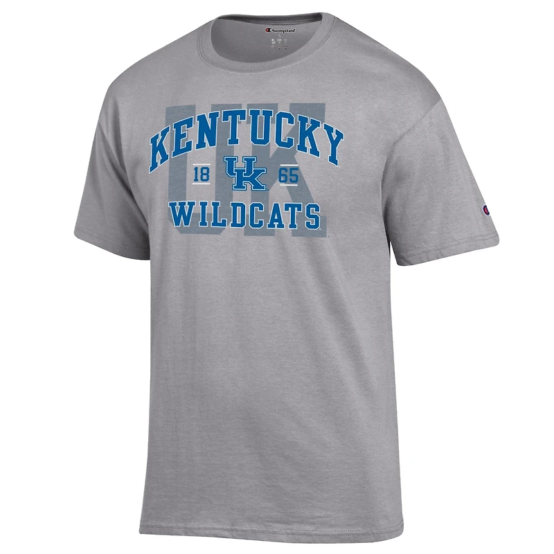 T-shirt universitaire Champion pour hommes, gris chiné, Kentucky Wildcats