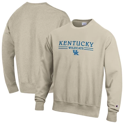 Sweat-shirt à col rond Champion pour homme, couleur avoine, Kentucky Wildcats, tissage inversé