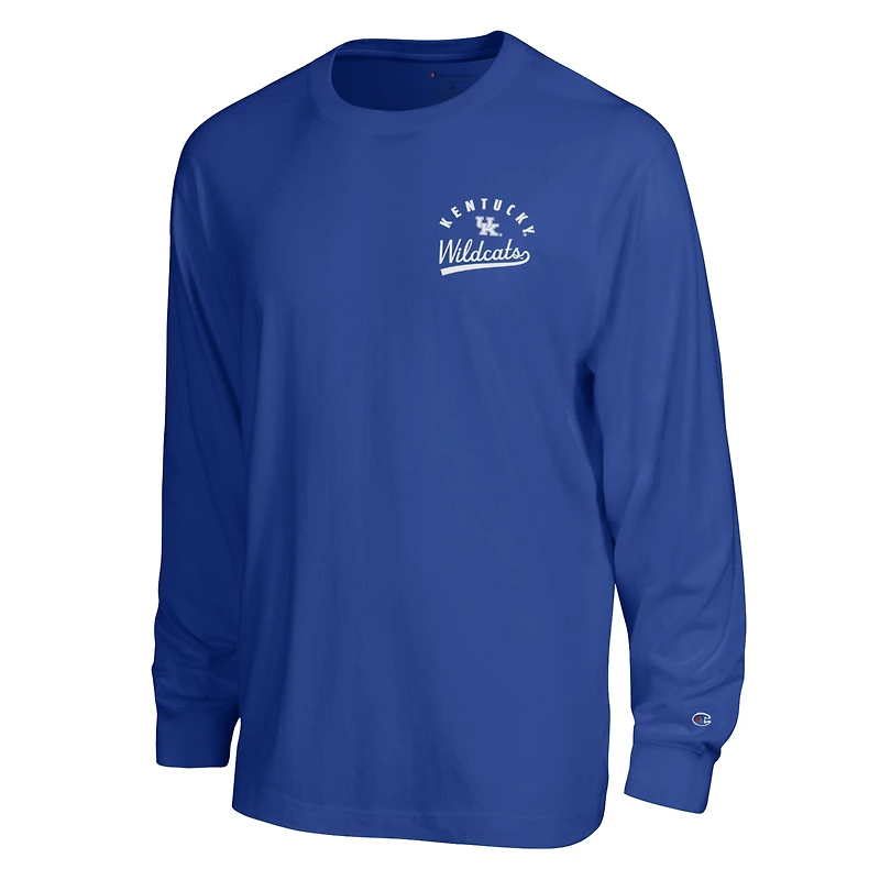 Men's Champion  Royal Kentucky Wildcats Laminated All-Star Long Sleeve T-Shirt