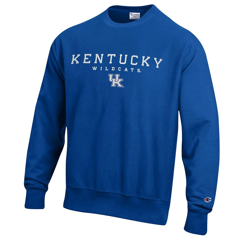 Men's Champion Royal Kentucky Wildcats Relentless Reverse Weave Sweatshirt
