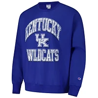 Men's Champion Royal Kentucky Wildcats Vault Late Night Reverse Weave Pullover Sweatshirt