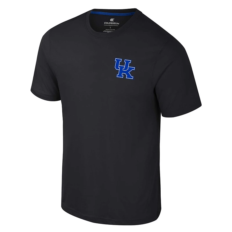 Men's Colosseum Black Kentucky Wildcats Logo Lockup 2-Hit Active Blend T-Shirt