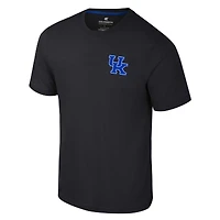 Men's Colosseum Black Kentucky Wildcats Logo Lockup 2-Hit Active Blend T-Shirt