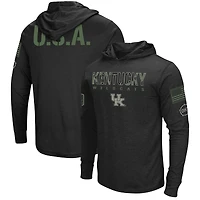 T-shirt à manches longues Colosseum pour homme Kentucky Wildcats OHT Military Appreciation Hoodie