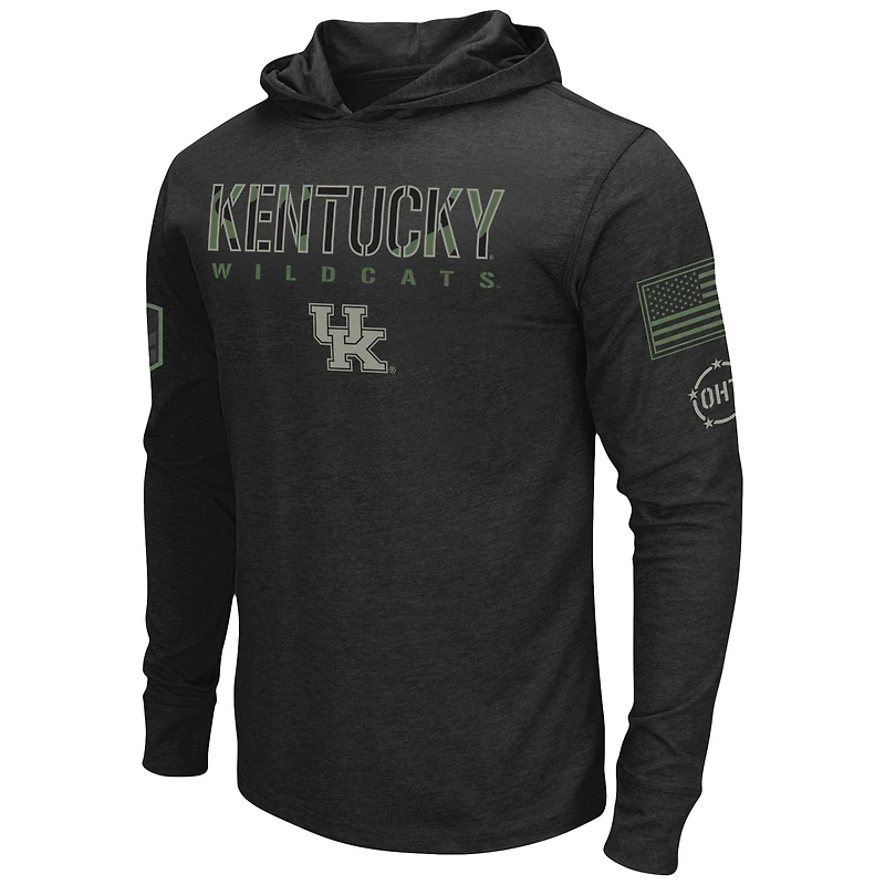 T-shirt à manches longues Colosseum pour homme Kentucky Wildcats OHT Military Appreciation Hoodie