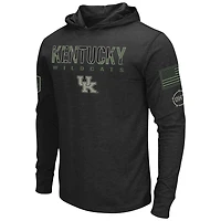 T-shirt à manches longues Colosseum pour homme Kentucky Wildcats OHT Military Appreciation Hoodie