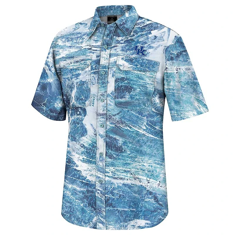 Colosseum Blue Kentucky Wildcats Realtree Aspect Charter Chemise de pêche à boutons complets pour homme