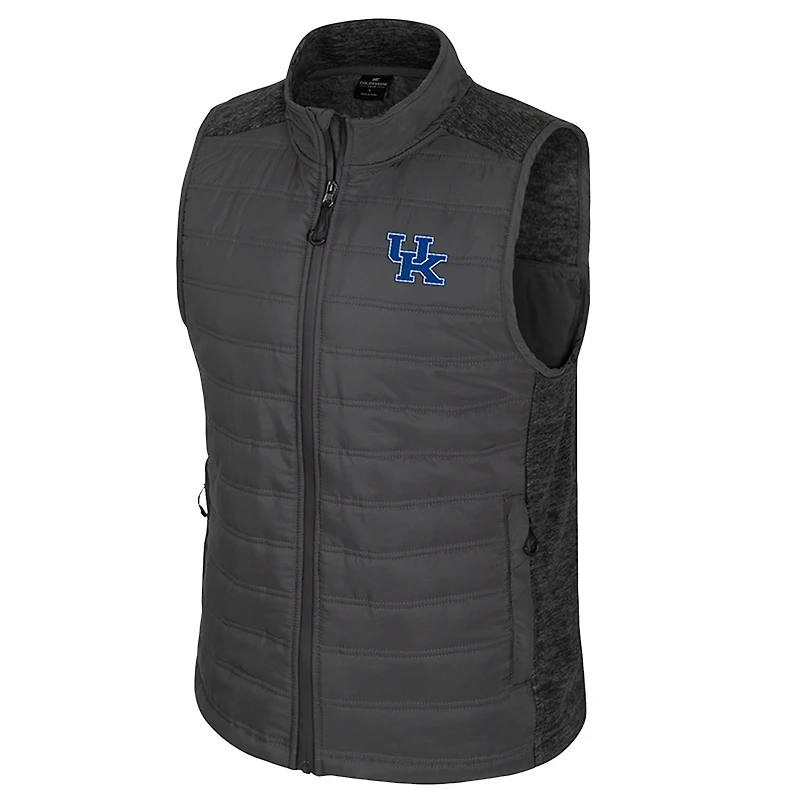 Men's Colosseum Charcoal Kentucky Wildcats Nightman Full-Zip Puffer Vest
