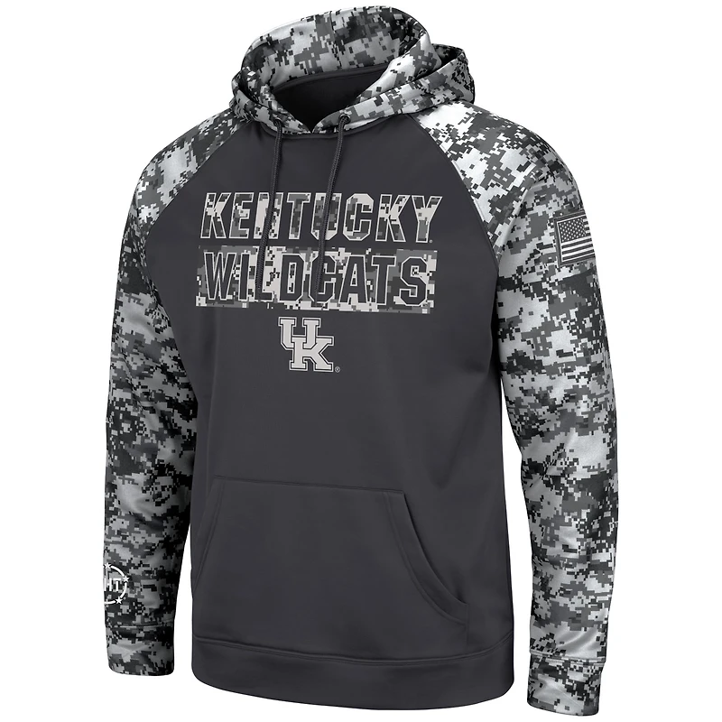 Sweat à capuche Colosseum Charcoal Kentucky Wildcats OHT Military Appreciation Digital Camo pour homme