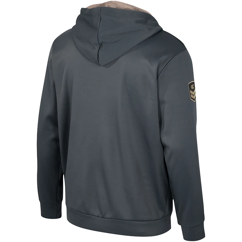 Chandail à capuchon d'appréciation militaire Colosseum Charcoal Kentucky Wildcats OHT pour hommes