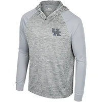 Men's Colosseum Gray Kentucky Wildcats Cybernetic Raglan Quarter-Zip Hooded Top