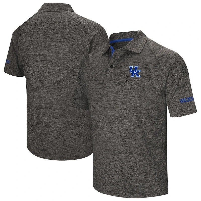 Men's Colosseum Heather Black Kentucky Wildcats Big & Tall Down Swing Raglan Polo