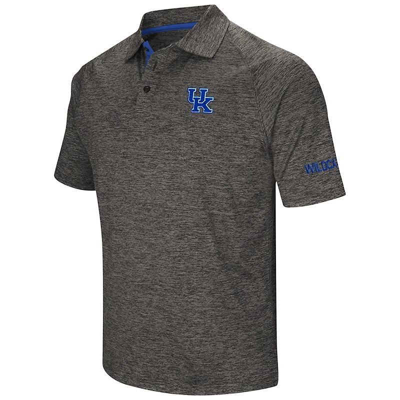 Men's Colosseum Heather Black Kentucky Wildcats Big & Tall Down Swing Raglan Polo