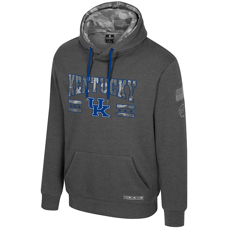 Men's Colosseum  Heather Charcoal Kentucky Wildcats Operation Hat Trick Squad Hoodie
