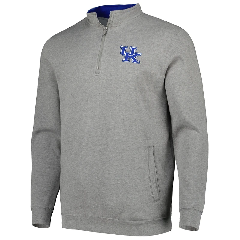 Men's Colosseum Heathered Gray Kentucky Wildcats Tortugas Quarter-Zip Sweatshirt
