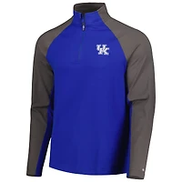 Colosseum Royal/Charcoal Kentucky Wildcats Two Yutes Raglan Quarter-Zip Windshirt pour homme