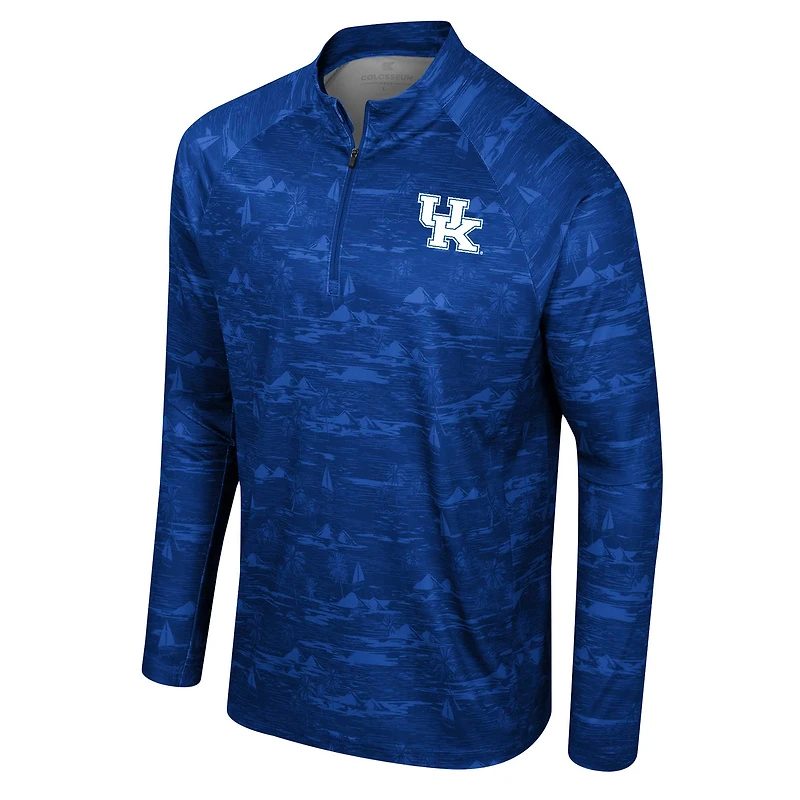 Men's Colosseum Royal Kentucky Wildcats Carson Raglan Quarter-Zip Jacket