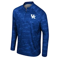 Men's Colosseum Royal Kentucky Wildcats Carson Raglan Quarter-Zip Jacket