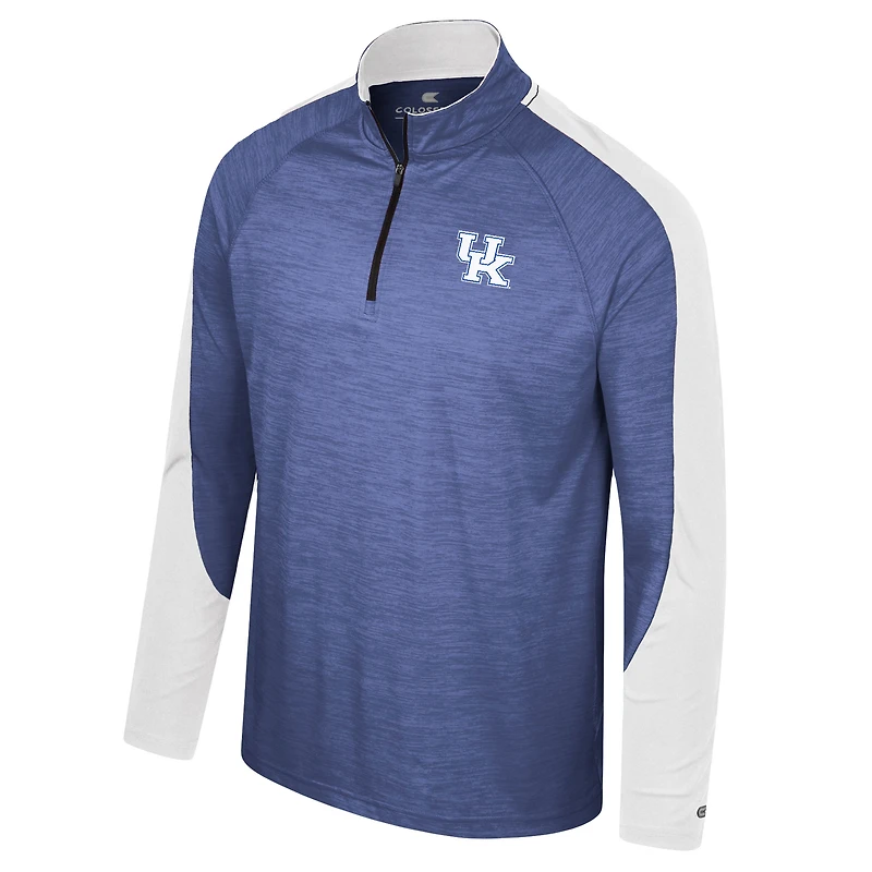 Men's Colosseum Royal Kentucky Wildcats Langmore Raglan Quarter-Zip Top