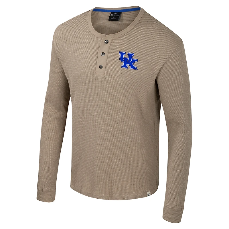 Men's Colosseum  Tan Kentucky Wildcats Great Outdoors Henley Long Sleeve Shirt