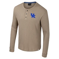 Men's Colosseum  Tan Kentucky Wildcats Great Outdoors Henley Long Sleeve Shirt