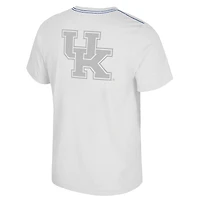 T-shirt à double logo blanc Colosseum Kentucky Wildcats pour homme