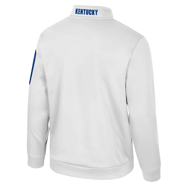 Men's Colosseum White Kentucky Wildcats Mainframe Quarter-Zip Fleece Jacket