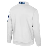 Men's Colosseum White Kentucky Wildcats Mainframe Quarter-Zip Fleece Jacket