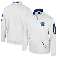 Men's Colosseum White Kentucky Wildcats Mainframe Quarter-Zip Fleece Jacket